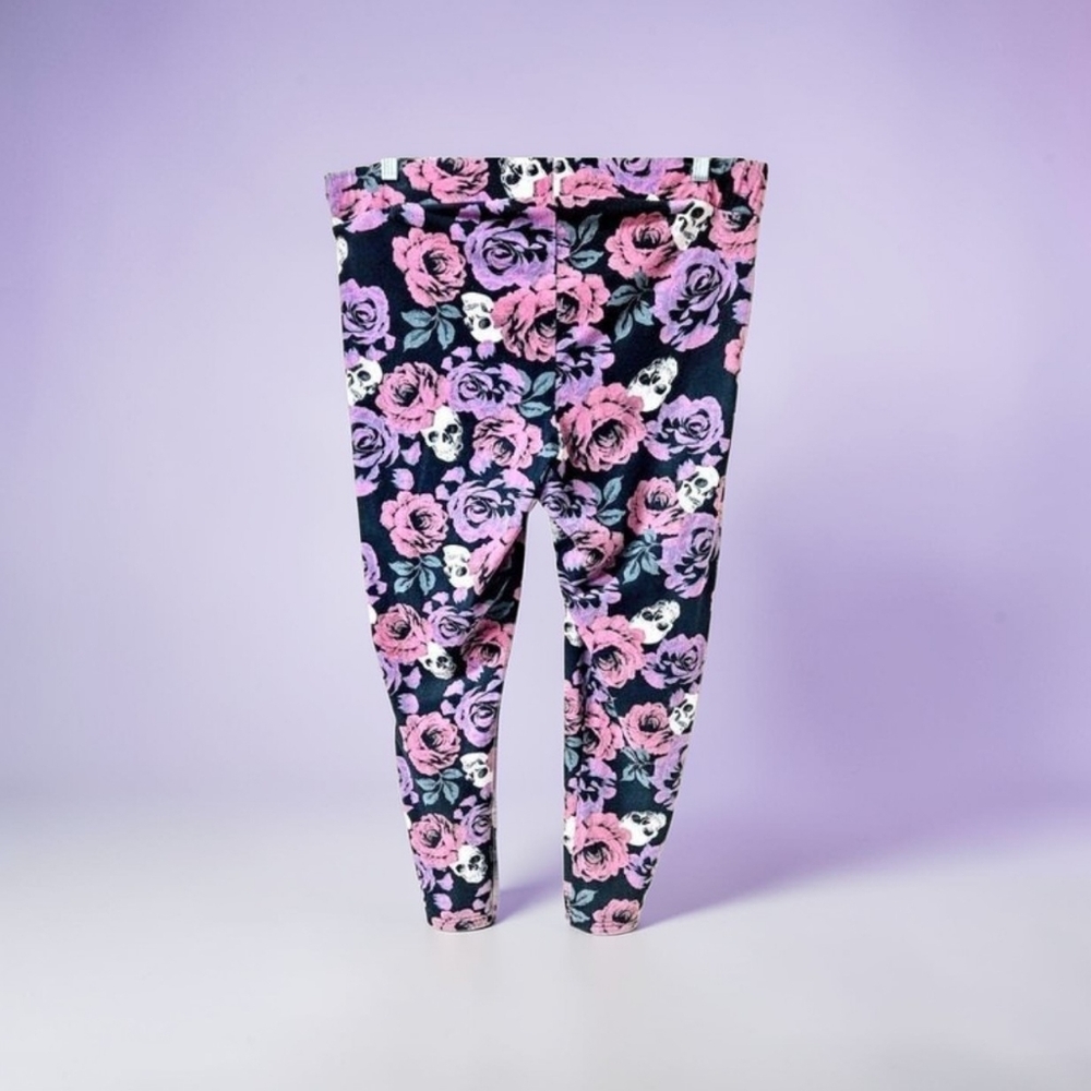 Torrid 3X Black Floral Skull Premium Stretch 4-Way Recovery Leggings NWOT - Picture 4 of 8